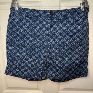 Lauren Ralph Lauren Women’s Blue Geographic Batik Patterned Shorts size 8 GUC